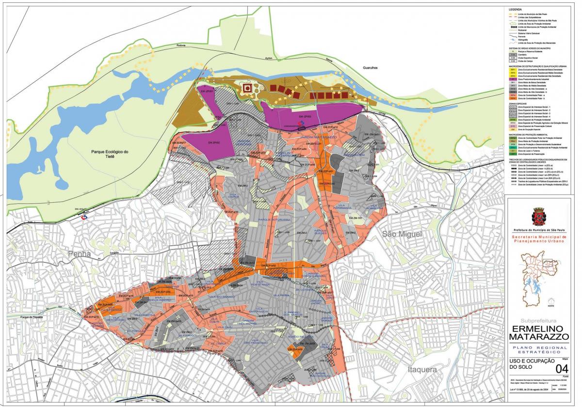 નકશો Ermelino Matarazzo સાઓ પાઉલો - વ્યવસાય જમીન