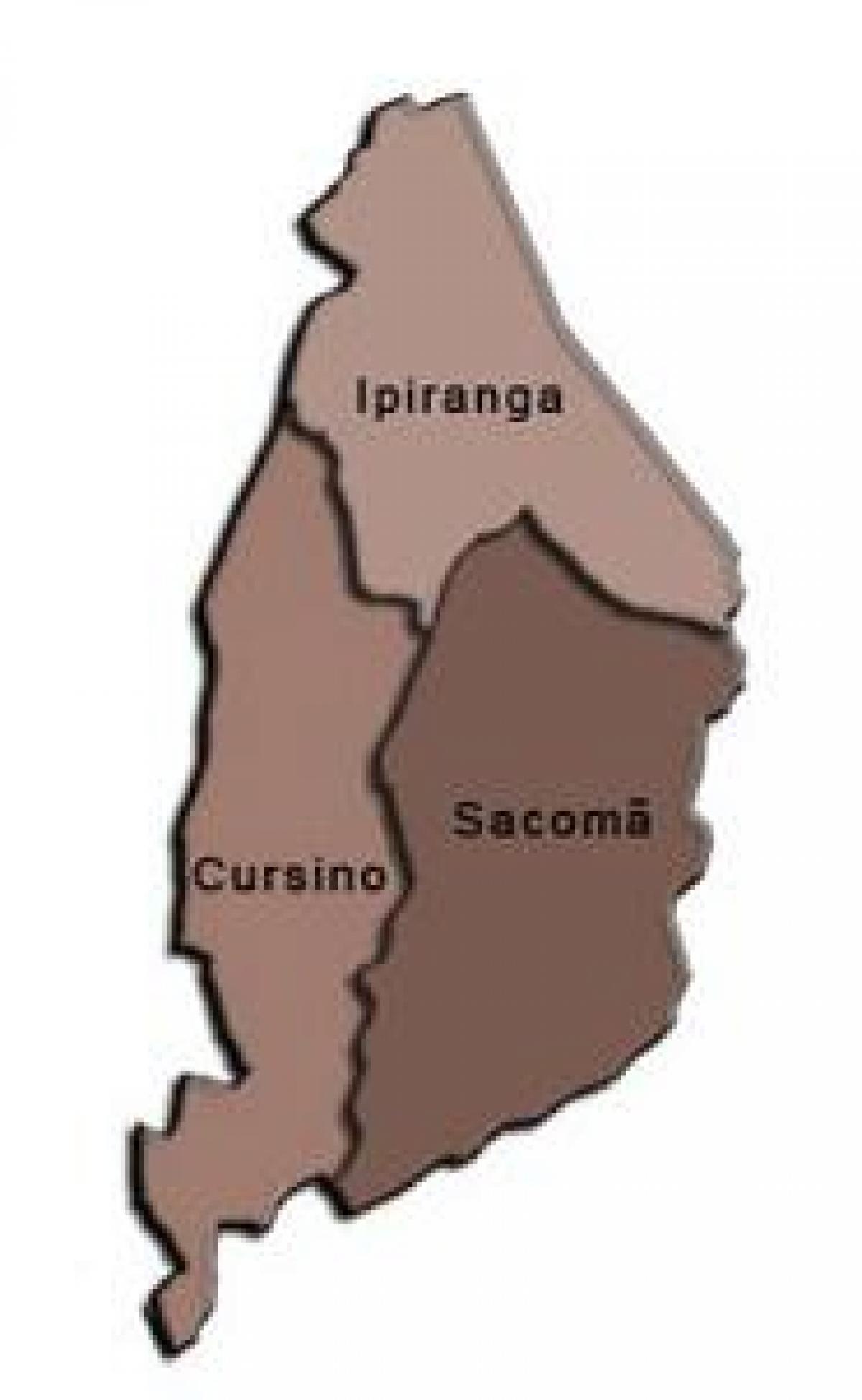 નકશો Ipiranga પેટા-પ્રીફેકચર