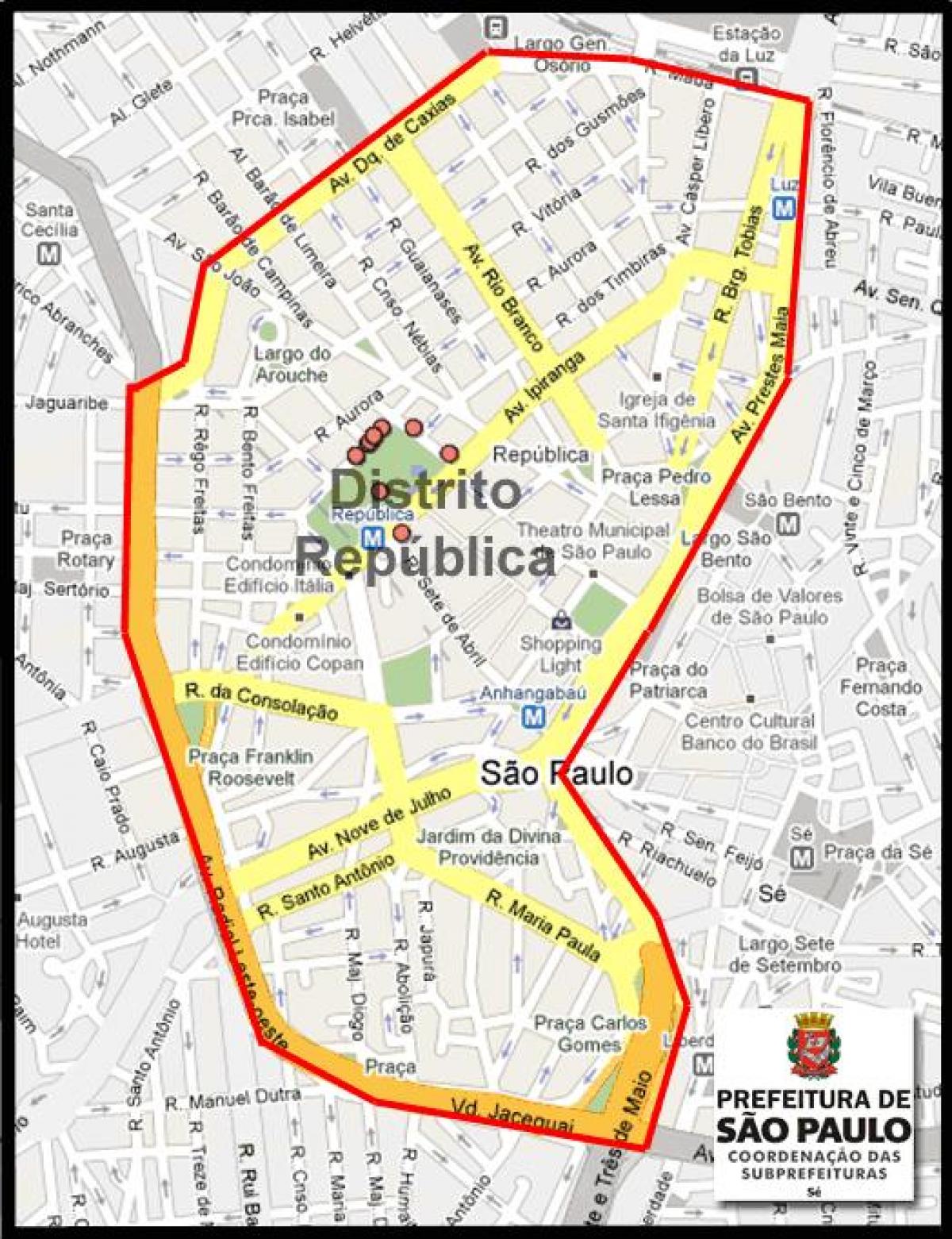 નકશો República સાઓ પાઉલો