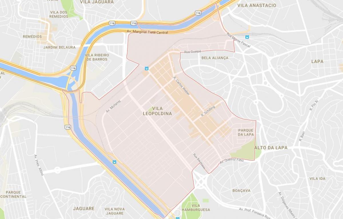 નકશો Vila Leopoldina સાઓ પાઉલો