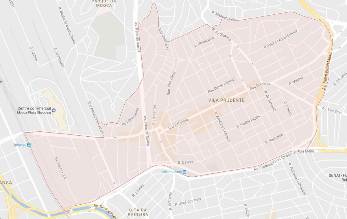નકશો Vila Prudente સાઓ પાઉલો