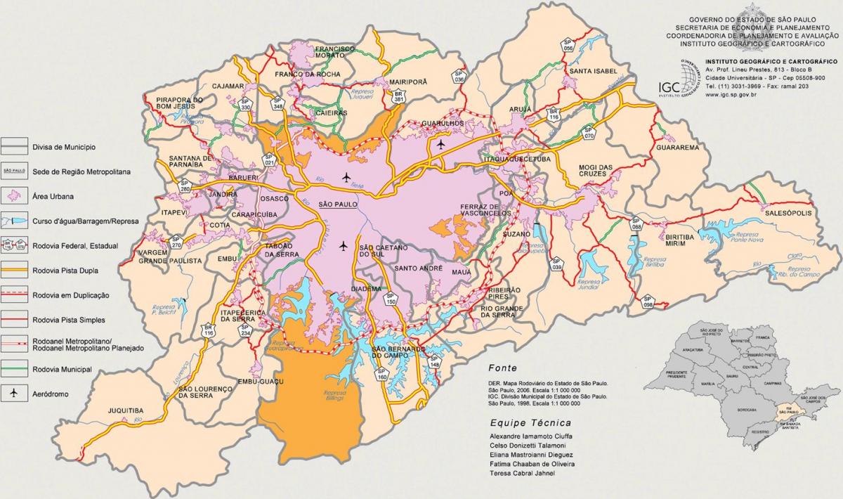 નકશો ફોટોગ્રાફ મહાન સાઓ પાઉલો