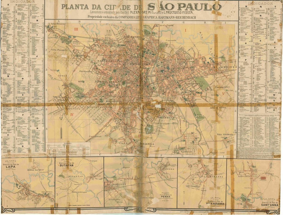 નકશો ભૂતપૂર્વ સાઓ પાઉલો - 1913