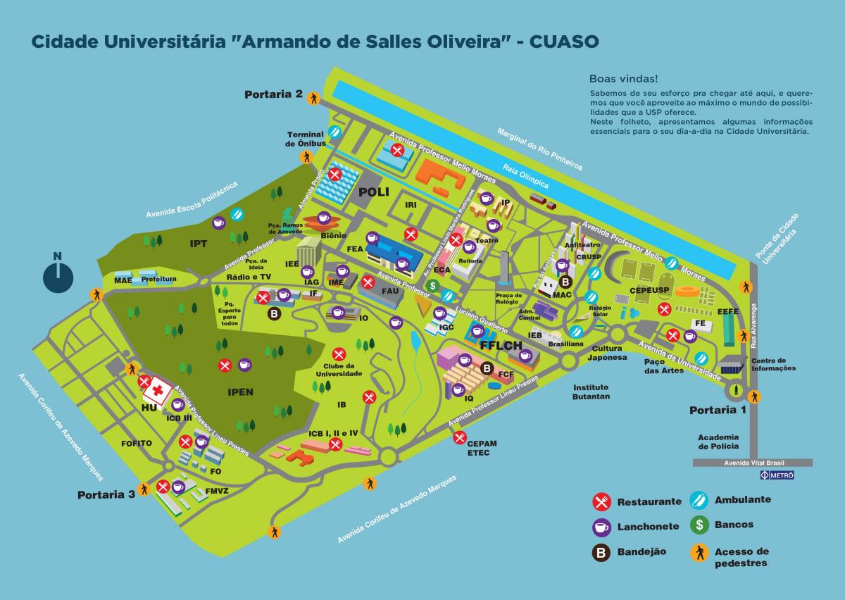 નકશો યુનિવર્સિટી અર્માન્ડો દ Salles ઓલીવૈરા - CUASO