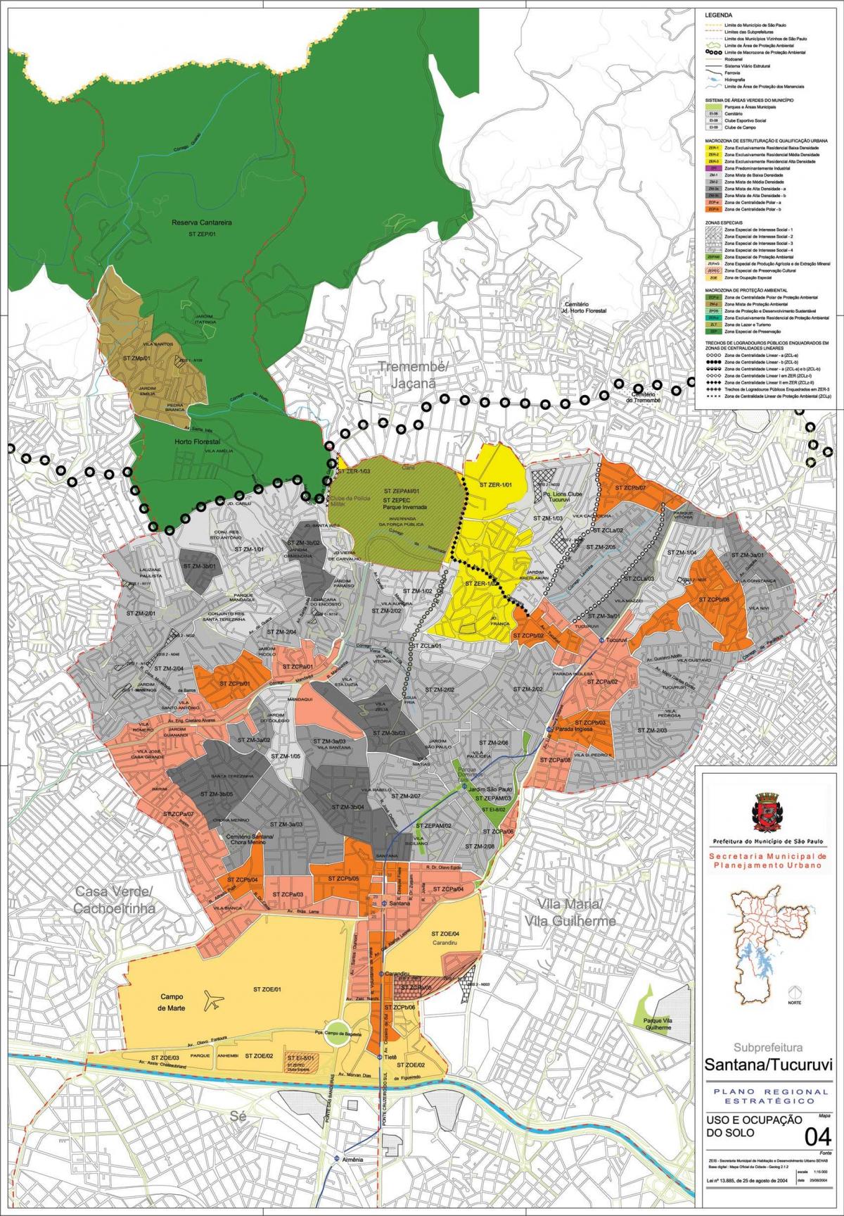 નકશો સાંતના સાઓ પાઉલો - વ્યવસાય જમીન