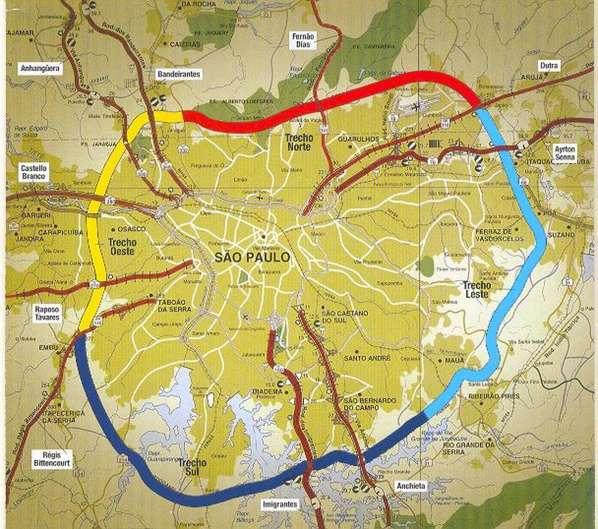 નકશો સાઓ પાઉલો beltway