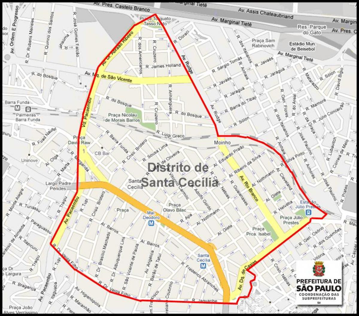 નકશો સાન્ટા Cecília સાઓ પાઉલો