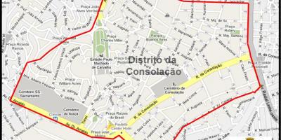 નકશો Consolação સાઓ પાઉલો