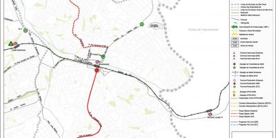 નકશો Guaianases સાઓ પાઉલો - જાહેર પરિવહન