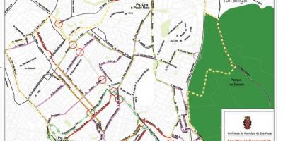 નકશો Jabaquara સાઓ પાઉલો - રસ્તાઓ