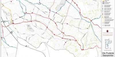 નકશો Sapopembra સાઓ પાઉલો - જાહેર પરિવહન