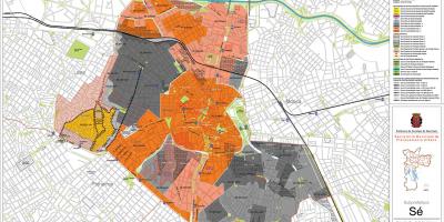 નકશો Sé સાઓ પાઉલો - વ્યવસાય જમીન