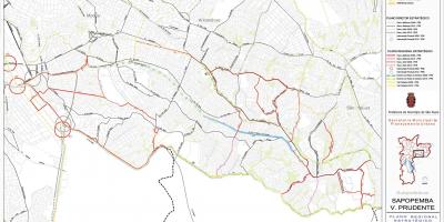 નકશો Vila Prudente સાઓ પાઉલો - રસ્તાઓ