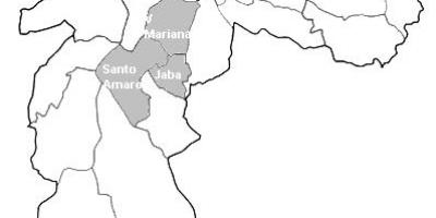 નકશો ઝોન સેન્ટ્રો-સુલ સાઓ પાઉલો