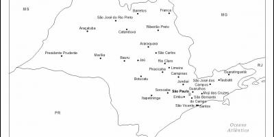 નકશો સાઓ પાઉલો વર્જિન - મુખ્ય શહેરો