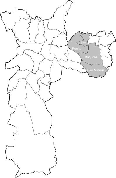 નકશો ઝોન Leste 1 સાઓ પાઉલો