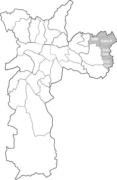 નકશો ઝોન Leste 2 સાઓ પાઉલો