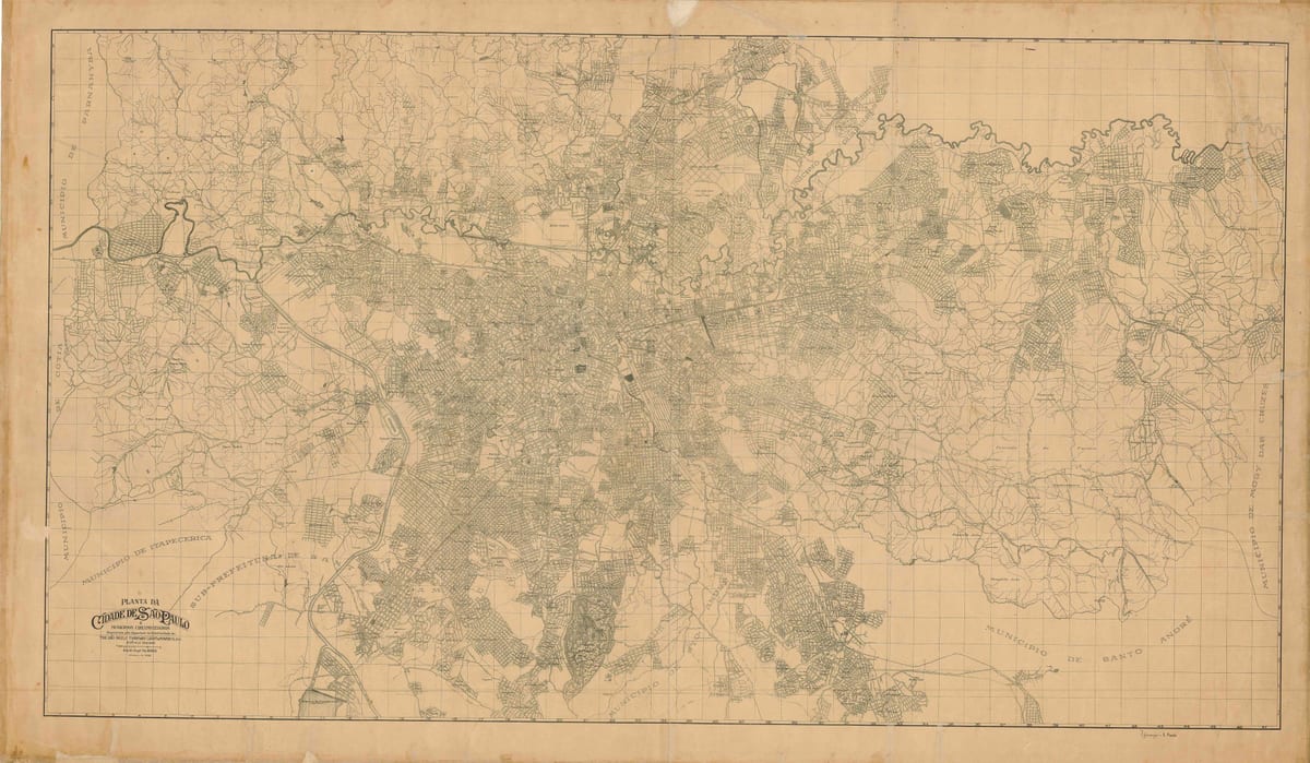 નકશો ભૂતપૂર્વ સાઓ પાઉલો - 1943