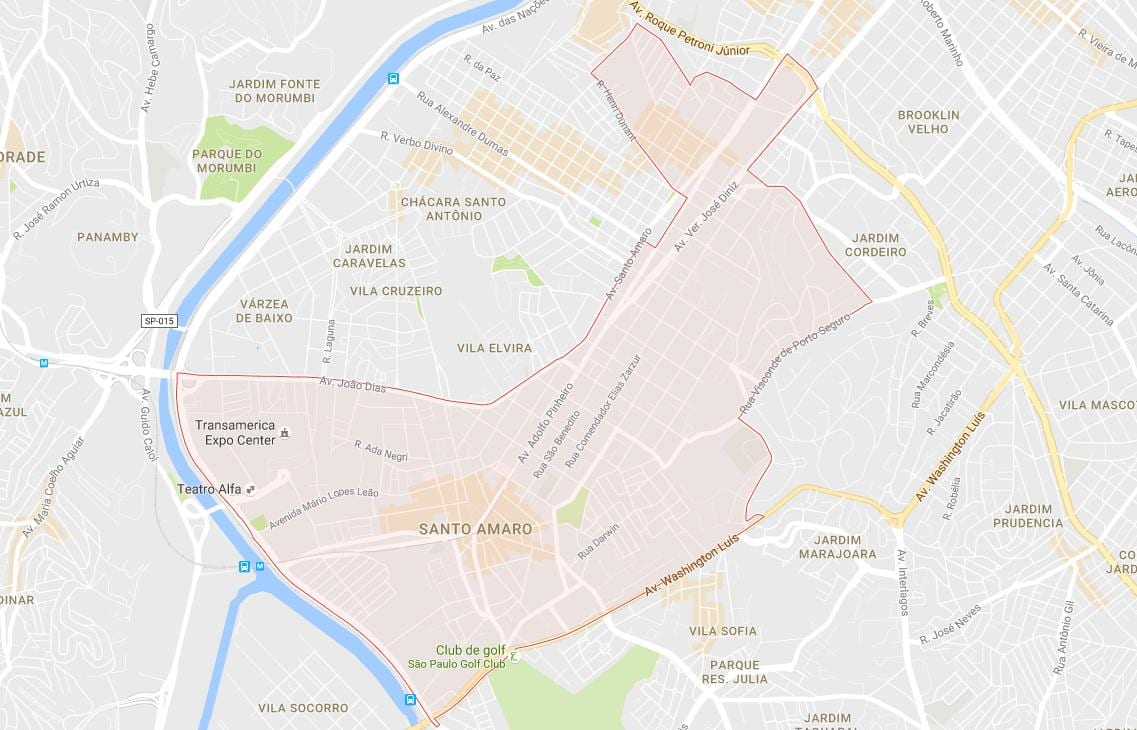 નકશો સંતો અમેરો સાઓ પાઉલો