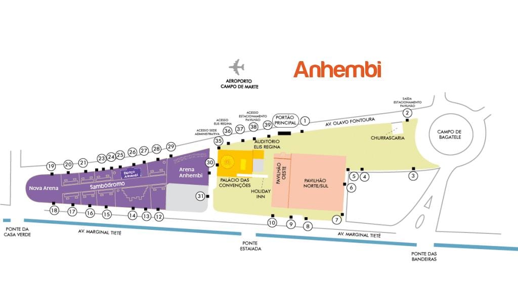 નકશો સાઓ પાઉલો Anhembi