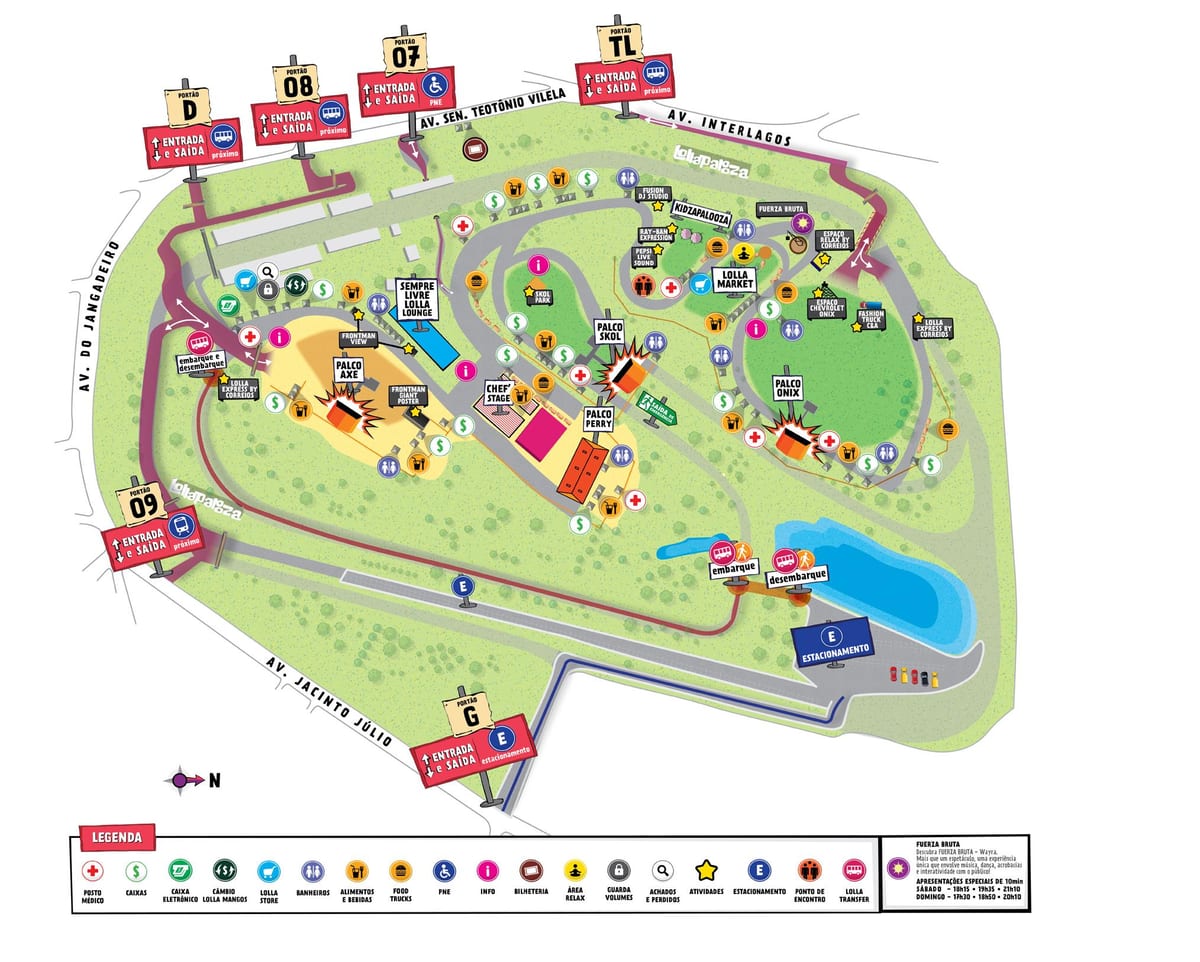 નકશો સાઓ પાઉલો lollapalooza
