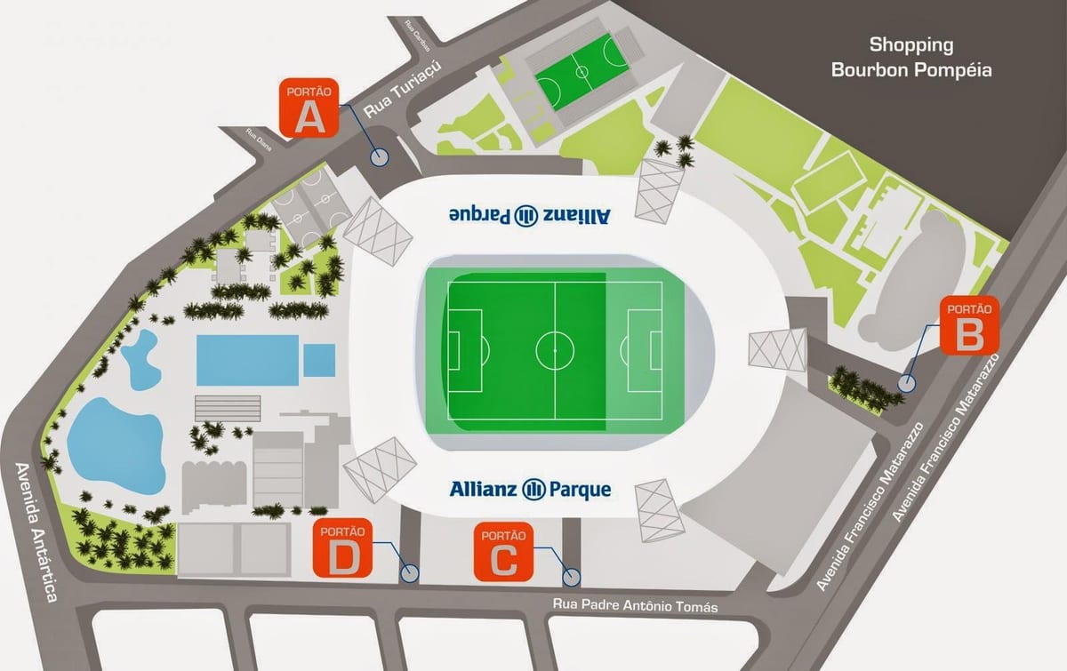 નકશો Allianz Parque સાઓ પાઉલો