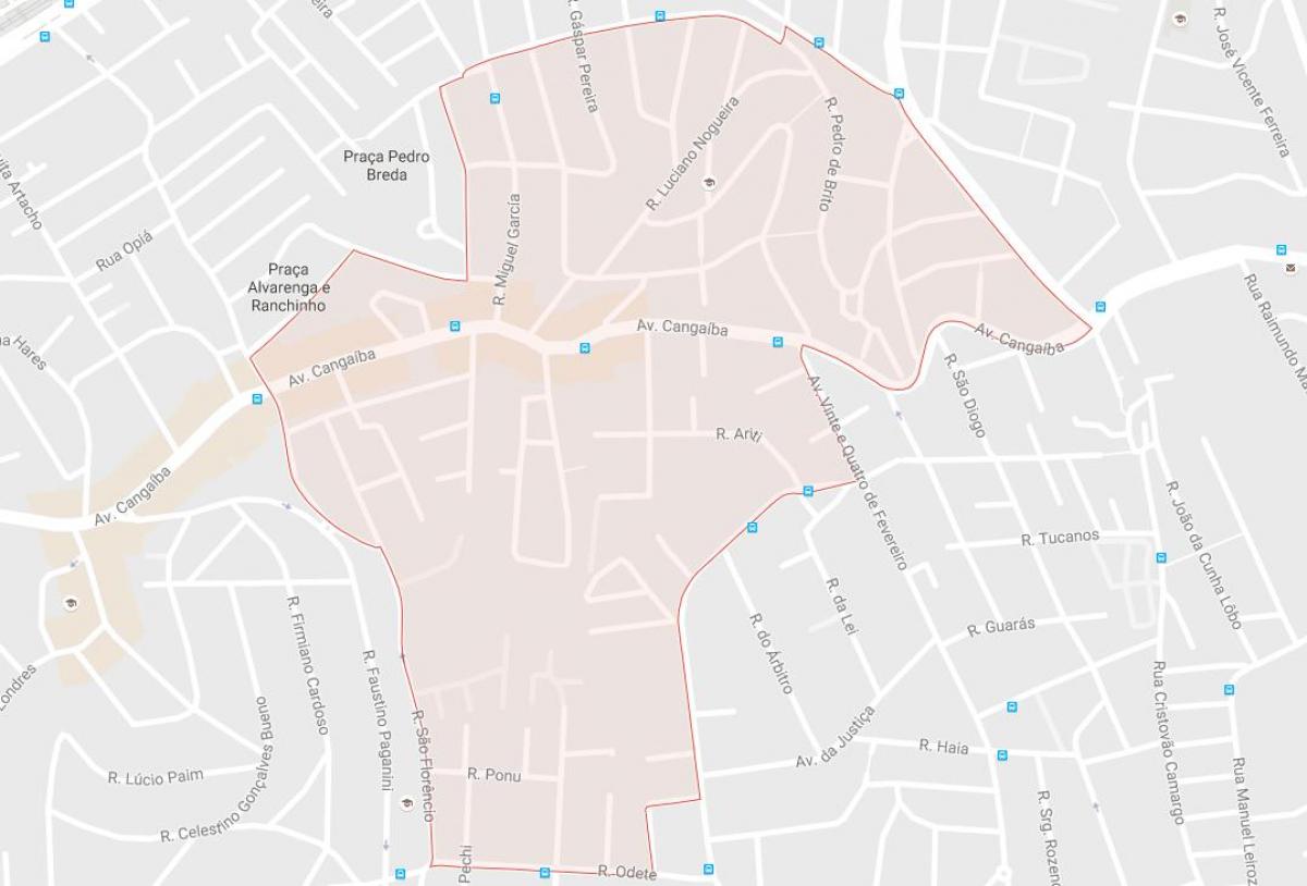 નકશો Cangaíba સાઓ પાઉલો