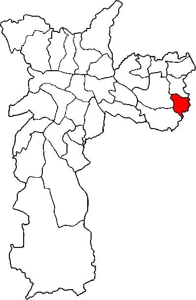 નકશો Cidade Tiradentes પેટા-પ્રીફેકચર સાઓ પાઉલો