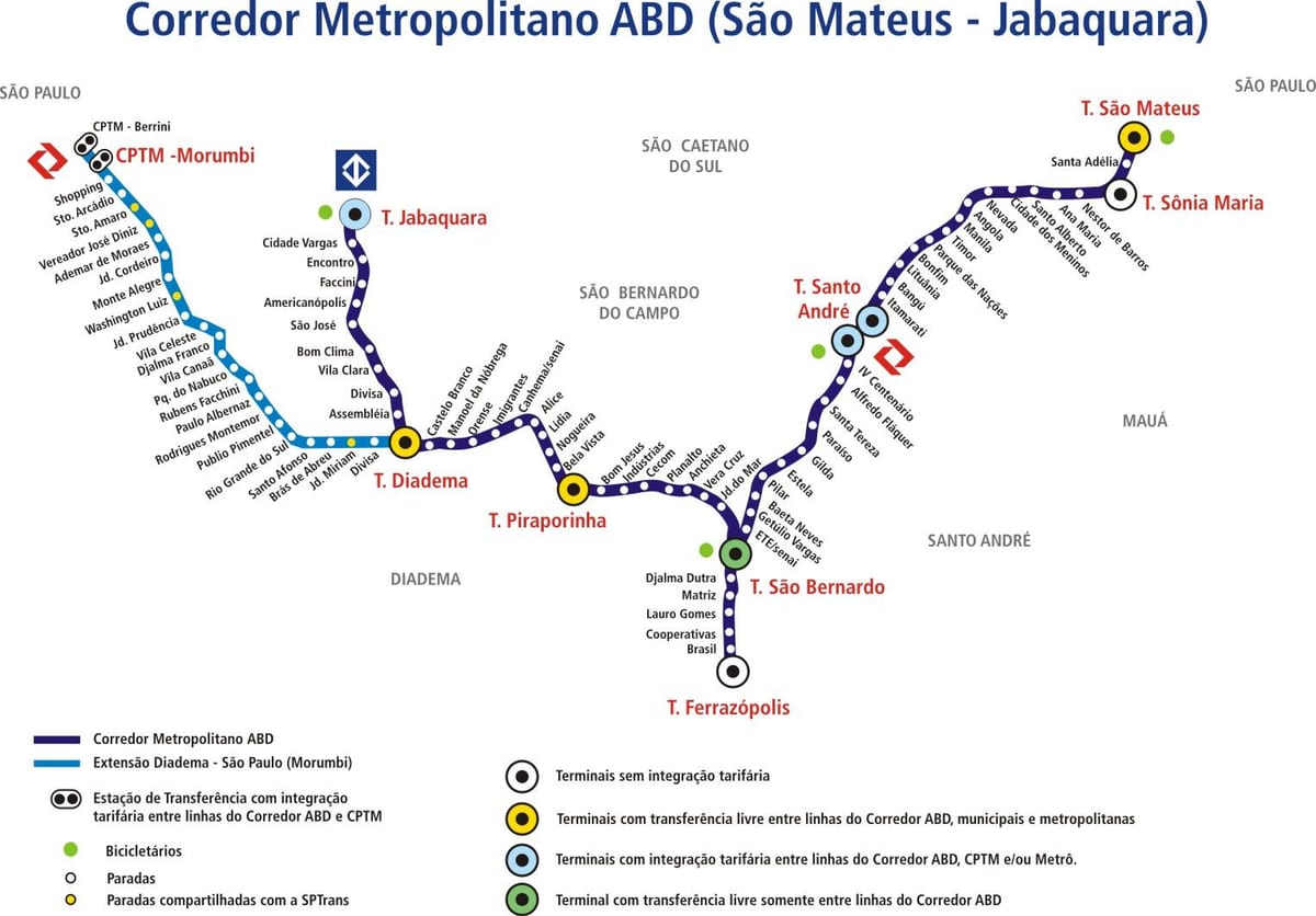 નકશો corredor metropolitano અબ્દ