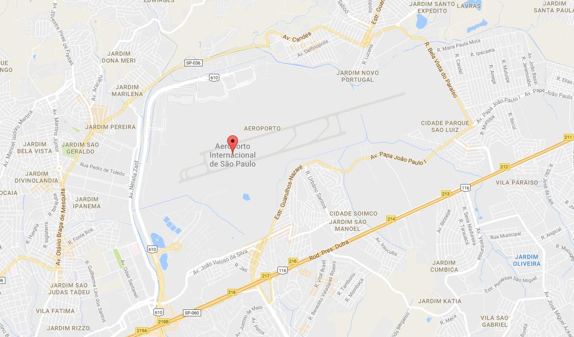 નકશો Guarulhos એરપોર્ટ