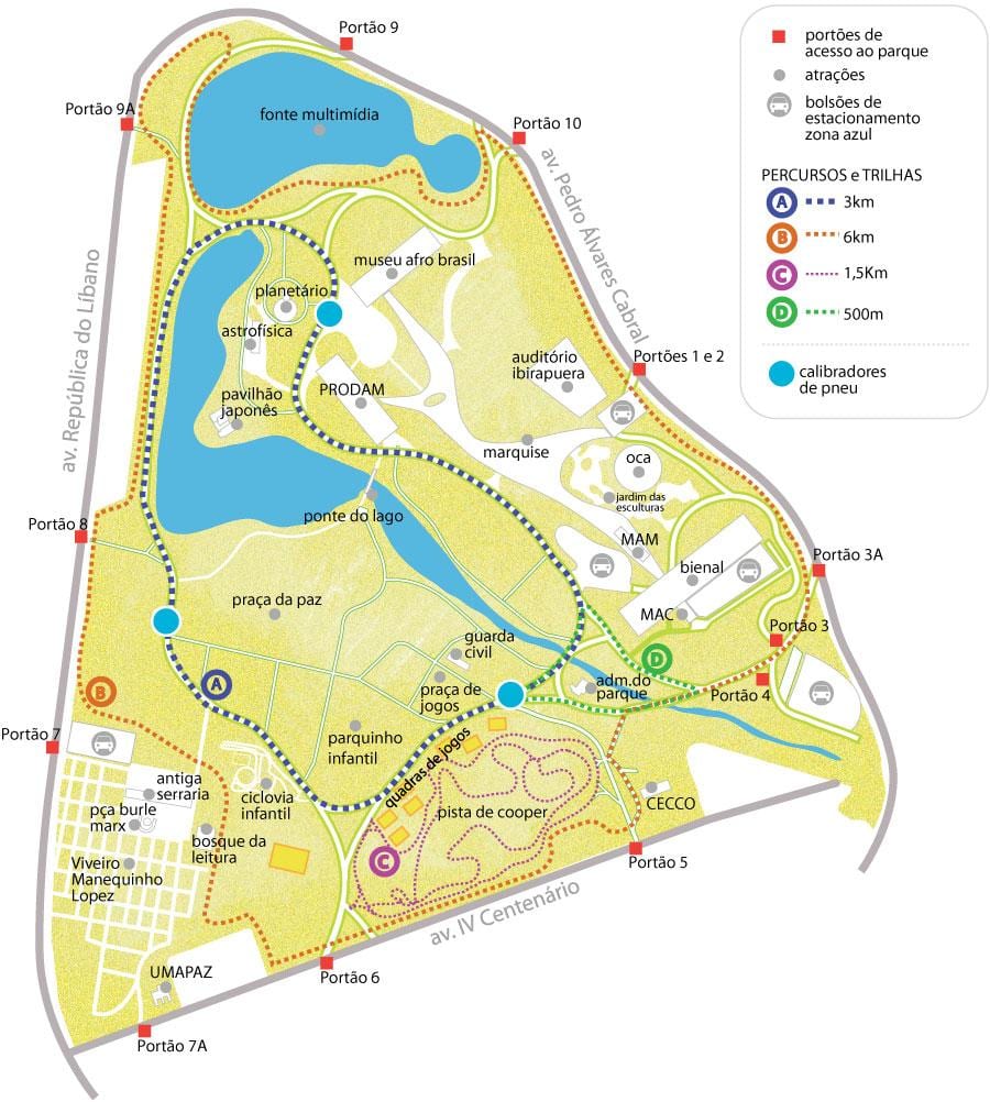 નકશો Ibirapuera પાર્ક