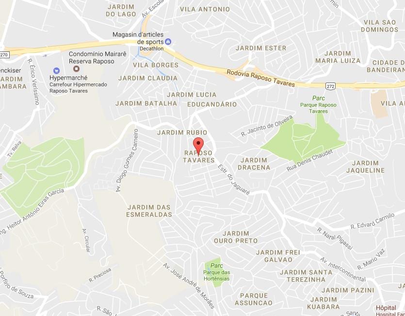 નકશો Raposo Tavares સાઓ પાઉલો