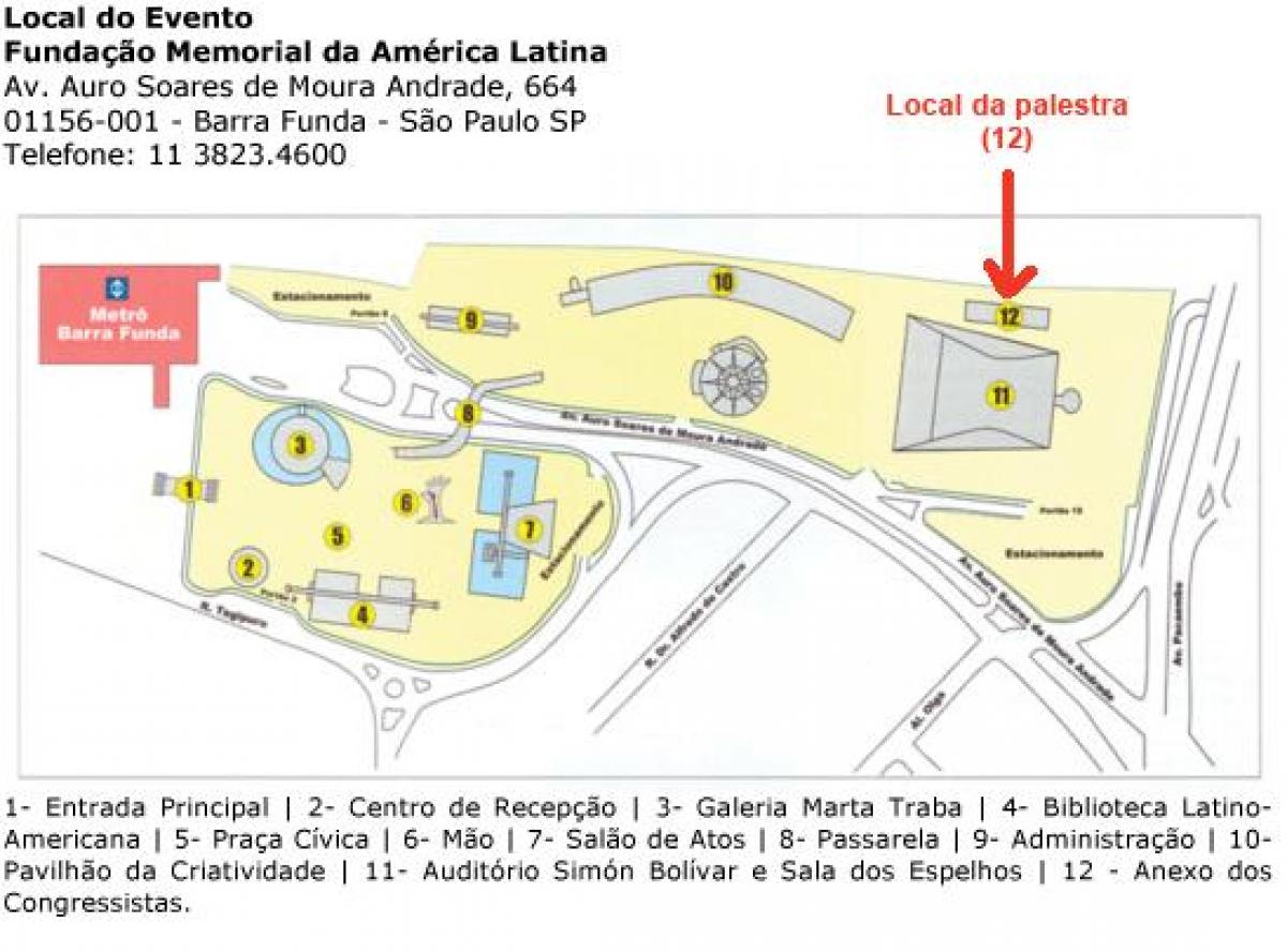 નકશો લેટિન અમેરિકા મેમોરિયલ સાઓ પાઉલો