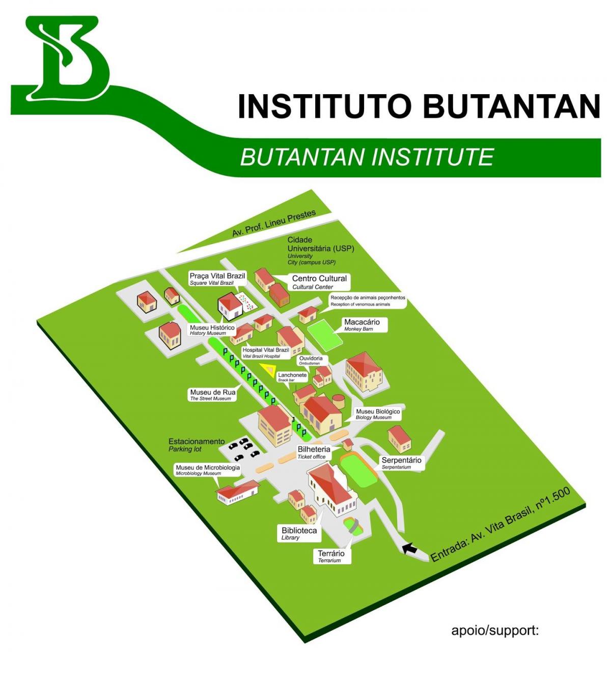 નકશો સંસ્થા Butantan