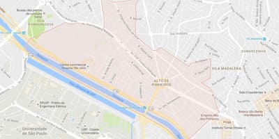 નકશો અલ્ટો દ Pinheiros સાઓ પાઉલો