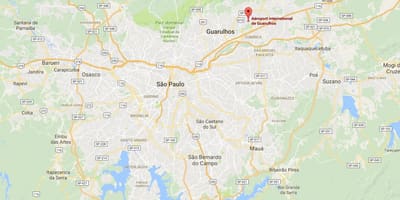 નકશો આંતરરાષ્ટ્રીય એરપોર્ટ Guarulhos