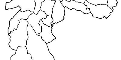 નકશો સાંતના પેટા-પ્રીફેકચર સાઓ પાઉલો