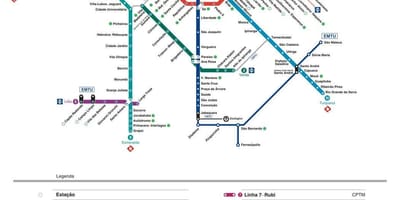 નકશો સાઓ પાઉલો CPTM પરિવહન