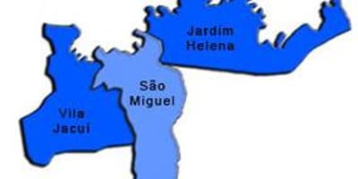 નકશો સાઓ મિગુએલ Paulista પેટા-પ્રીફેકચર