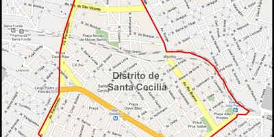 નકશો સાન્ટા Cecília સાઓ પાઉલો