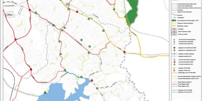 નકશો Cidade Ademar સાઓ પાઉલો - જાહેર પરિવહન
