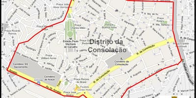 નકશો Consolação સાઓ પાઉલો