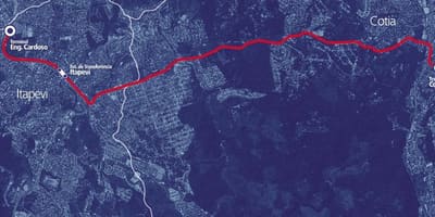 નકશો corredor BRT metropolitano Itapevi-Cotia