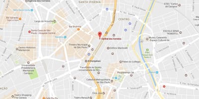 નકશો Palácio dos Correios સાઓ પાઉલો